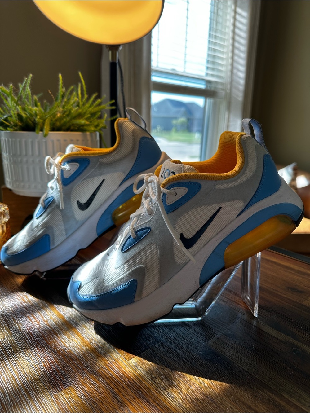 Nike White, Light Blue & Yellow Women's Low-Top Sneakers
